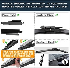 Windshield Wipers Set for Ford Escape 2013-2019 – 28&Prime; Front & 11&Prime; Rear 3 Pack