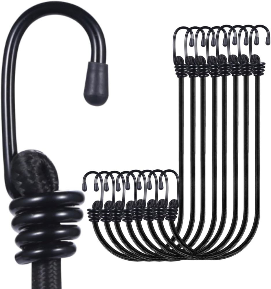 Yuxh Bungee Cords Heavy Duty Outdoor 2ft 24inch-8Pcs, Black24inch8pcs