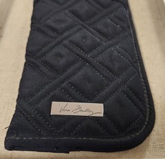Vera Bradley Curling/Flat Iron Cover Quilted Classic Black Travel Case/Holder VG