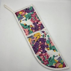 Vintage 70s 80s Flat & Curling Iron Cover Flowers