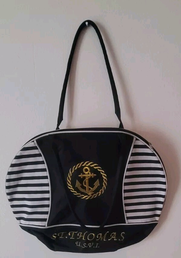 St Thomas Black Beach Or Boat Bag USVI Anchor/ Boating MINT Condition