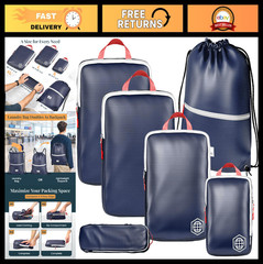 Extra Large 6-Piece Compression Packing Cube Set for Travel & Luggage Organizer
