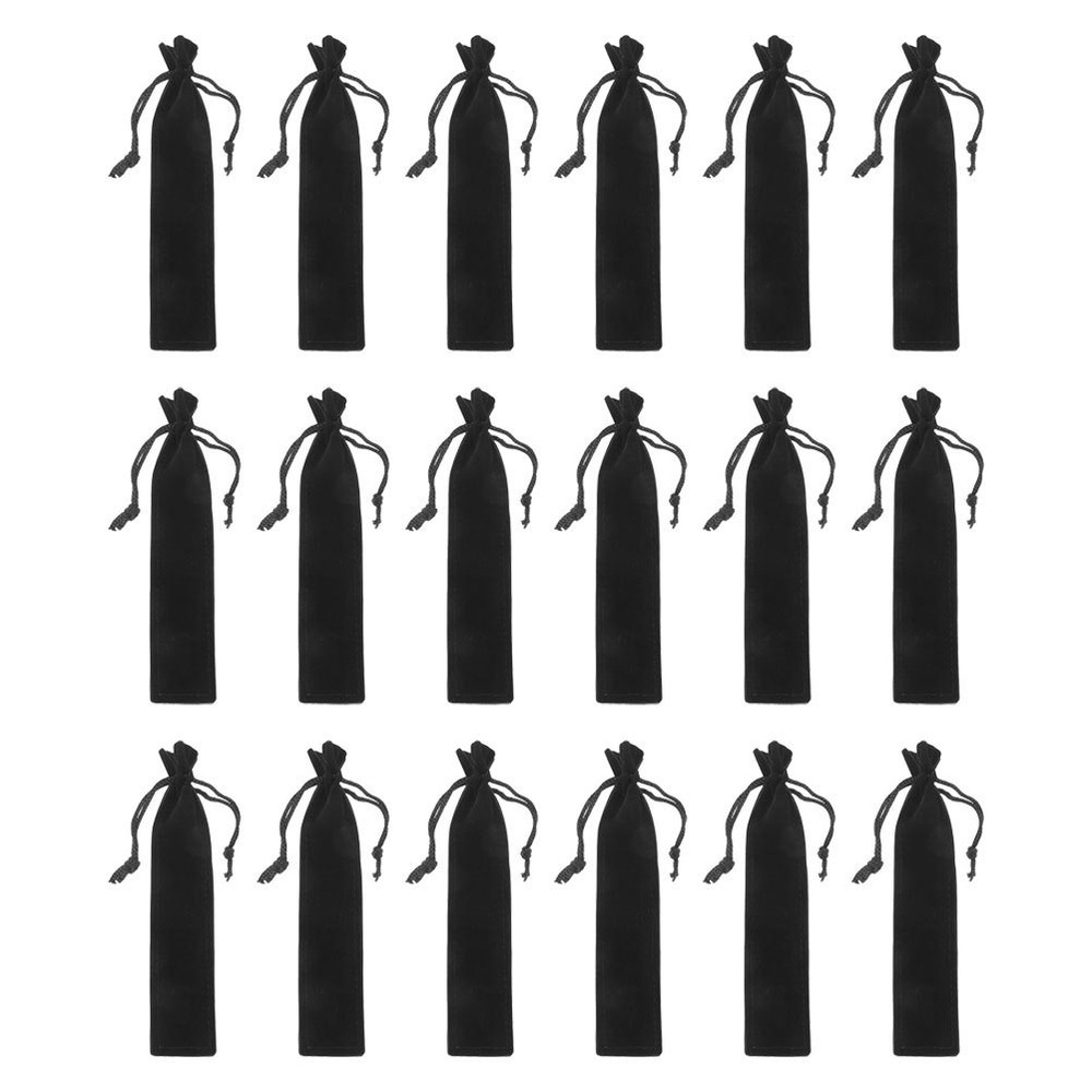 30 Pcs Soft Lint Fabric Pencil Pouches Drawstring Pen Bags For School And Travel