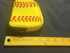 Softball Print Zipper Pouch Set 3 Piece Yellow Travel Cosmetic Makeup Zip Bags