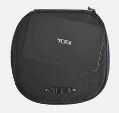 NEW TUMI SLG Black Leather Zip-Around Travel/Storage JEWELRY CASE Box