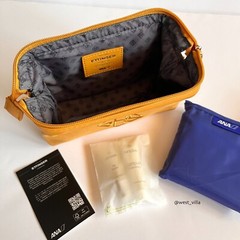 Ettinger London x ANA Airlines x Aveda Amenity Travel Pouch Case Yellow Gold