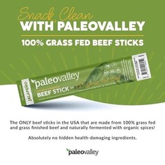 Paleovalley: 100% Grass Fed Beef Sticks 10 Count – Jalapeno Flavor