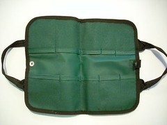 Fiskar Green Carry Travel Folding Pouch Handles Snap 10 Slots Brush Makeup Paint