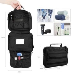 Tactical Hanging Toiletry Bag for Men, Travel Toiletry Bag，Mens Toiletry Black