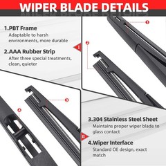 Replacement for Honda Pilot 2009-2015 Rear Windshield Wiper Arm Blade Set