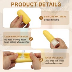 6 Pcs Silicone Bottle Covers, Yellow/Green/Blue/Pink/Black/White