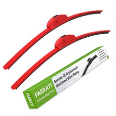 OEM QUALITY 26&Prime; + 16&Prime; PARRATI Premium All-Season Bright Red Windshield Wiper …