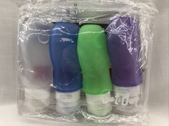 3oz Silicone 4 Pack Travel – Travel Size Containers for Shampoo and Toiletries