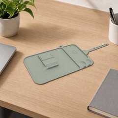Tray Mat with Phone Stand Slim Silicone Tray Mat for Airplane, Travelers