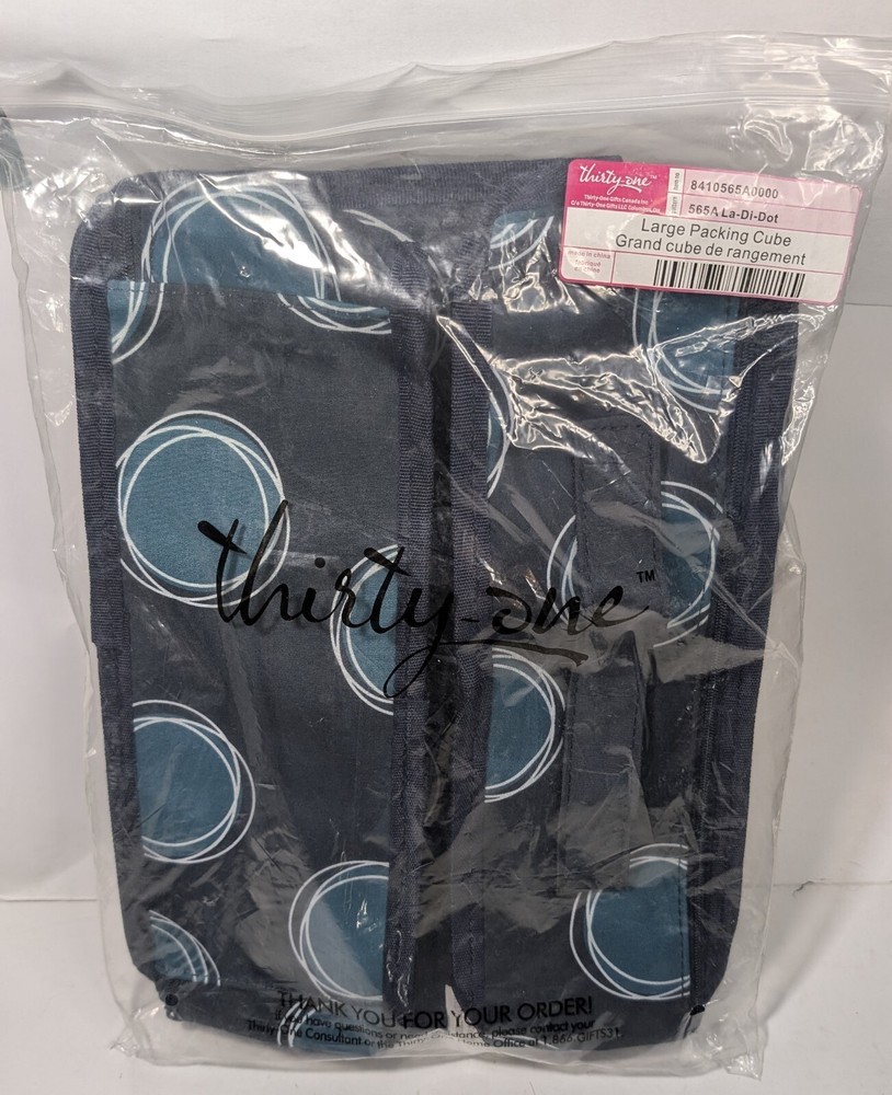 Thirty One La-Di-Dot Large Packing Cube New in Bag Shoebox Size