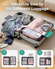 Compression Packing Cubes for Travel Essentials Set of 6 Baby Pink Lightweight