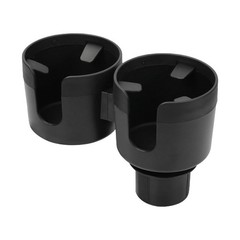 Car Double Cup Holder Extender, 2-in-1 6.16×4.56 inch, Black