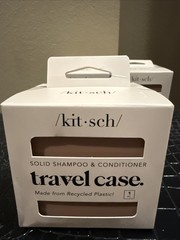 Qty 3 Kitsch Dry Solid Shampoo & Cond TSA Approved Plastic Travel Case w/ Band