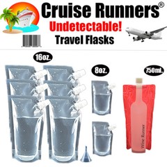 Cruise Flask Kit Rum Runners For Cruise Sneak Alcohol Liquor Bags Booze Plastic