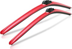 24&Prime; + 20&Prime; Set of 2 Red All Weather Automotive Replacement Windshield Wiper B…