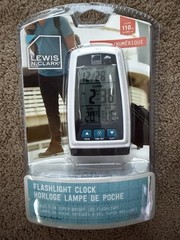 Lewis N. Clark White LED Digital Flashlight Travel Alarm Clock NEW / SEALED