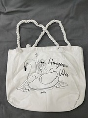 Honeymoon Vibes Miss To Mrs Canvas Shoulder Beach Bag
