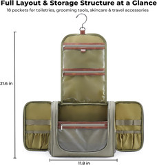 Large Hanging Toiletry Bag for Men, Travel Bathroom Bag with Hook, Hygiene Bag O