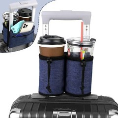 Luggage Travel Cup Holder,Suitcase Beverage Storage Bag Traveler Accessorie Gray