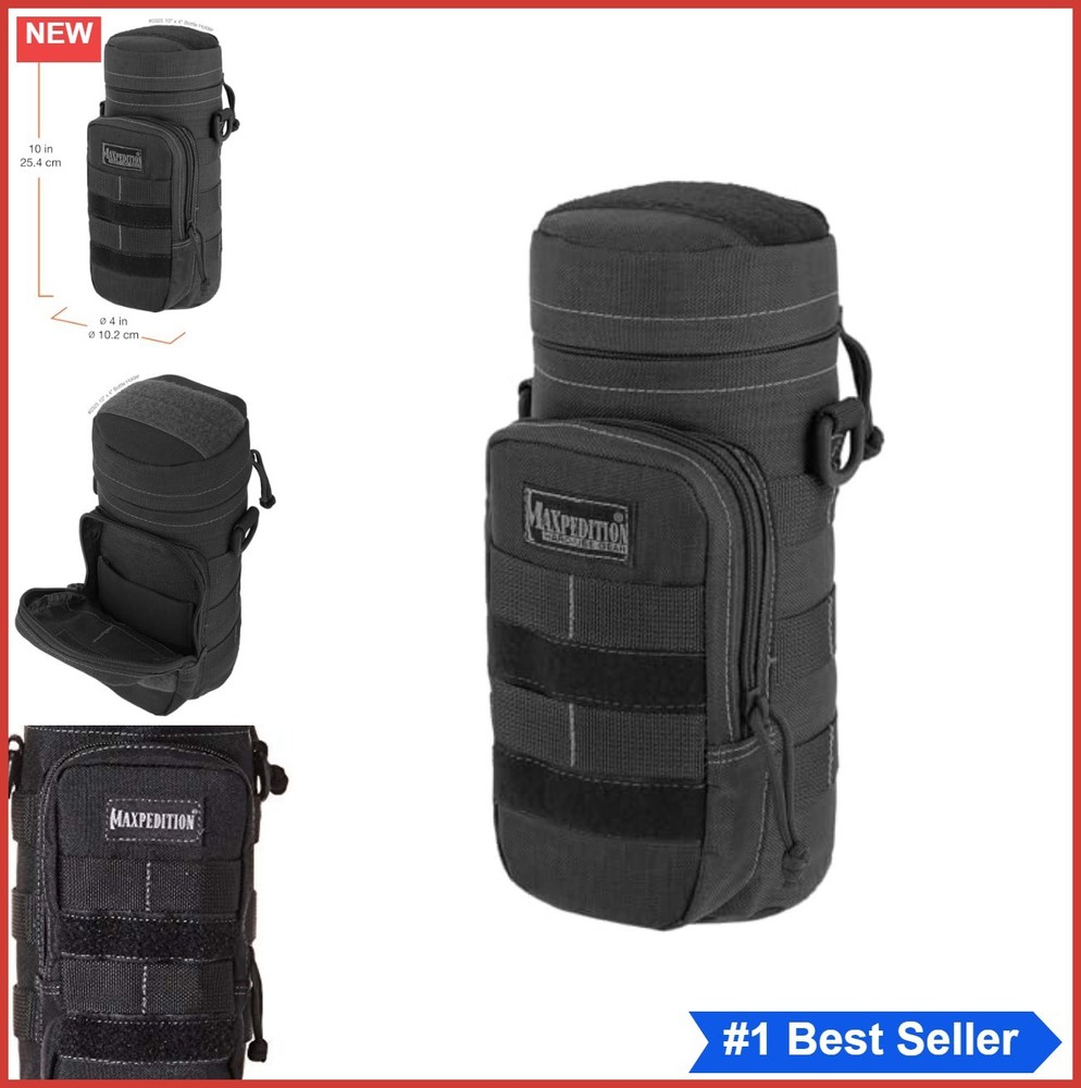 Bottle Holder 10 Inch Nylon Pouch 1 Liter 2 Compartments Buckle Closure Padded