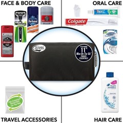 Men’s Premium 11 Piece Travel Kit Reusable Dope Bag Reusable New Black 1.04 lb