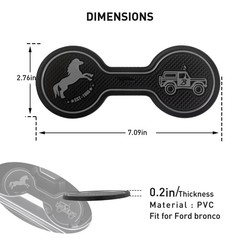 LSAUTO Car Cup Holder Coaster Compatible with Ford Bronco Offroad Gray