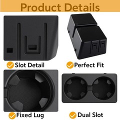 19154712 Cup Holder Compatible with 2007-2013 Chevy Silverado Avalanche Black