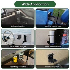 2pcs Adjustable Folding Cup Holder, Car Wall Mount Water Drink Coffee Black