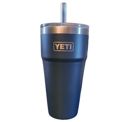 Yeti Blue with straw 30oz Tumbler.