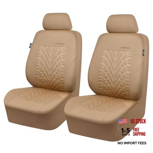 Car Seat Covers Only for Car, 3D Tyre Print Automotive Two Front Beige All