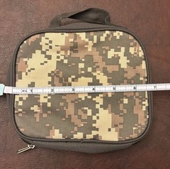 Travel Accessory Case for electronic essentials in brown/army green camo pattern