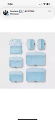 Open Story 7-Piece Packing Cube Set 100% Recycled Polyester Cube Aqua Blue