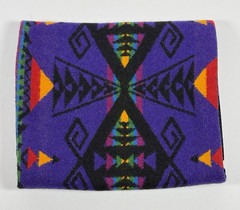 Vintage Pendleton Jewelry Roll Purple Wool Cotton Blend Southwest Design