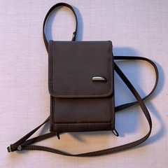 Travelon Mini Crossbody Handbag Brown Microfiber Travel Bag Organizer Unisex