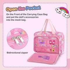 Rzylka Doll Carrying Case Accessory Organizer Storage Case To Hold Dolls And