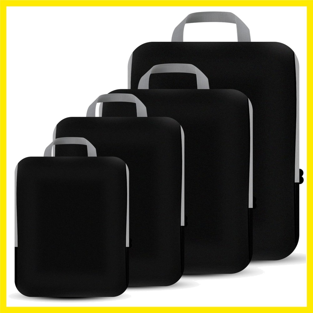 4 Set Compression Packing Cubes Travel – Travel Accessories Expandable Packin…