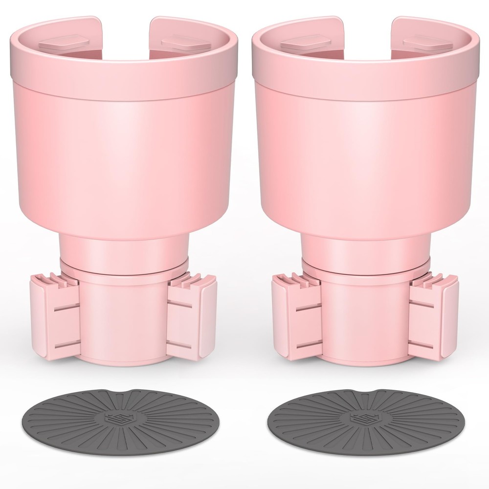 Seven Sparta 2 Pack Car Cup Holder Expander with Offset Medium*2, Pink
