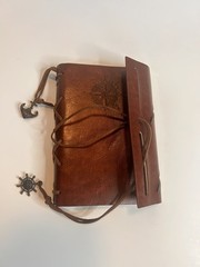 Travel Journal Diary, Refillable Kraft Pages, 6-Ring Binder Vegan Leather Unused