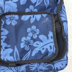 LL Bean Toiletry Bag Blue Floral Tropical Nylon Hanging Travel Kit Organizer
