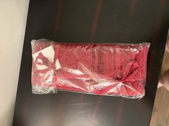 Pottery Barn velvet quilted velvet silk jewelry roll red New