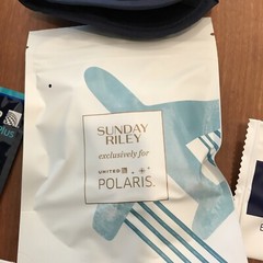 Polaris Travel Pouch Socks Earplugs Eye Blackout Dental Kit Sunday Riley & Pen