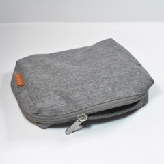 Inareck Gray Nylon Zipper Pouch 8&Prime; x 6&Prime; Makeup Bag, Travel Pouch