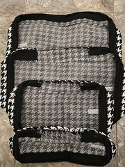 4 Piece Packing Cubes/Organizers, Nylon And Mesh, Black & White