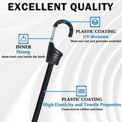 MARRTEUM 12-Inch Bungee Cords with Hooks Black Elastic Rope 12 Inch,