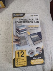 Travel Roll Up Compression Bag 12 (2 pouch), (5 carry-on size),(5 suitcase size)